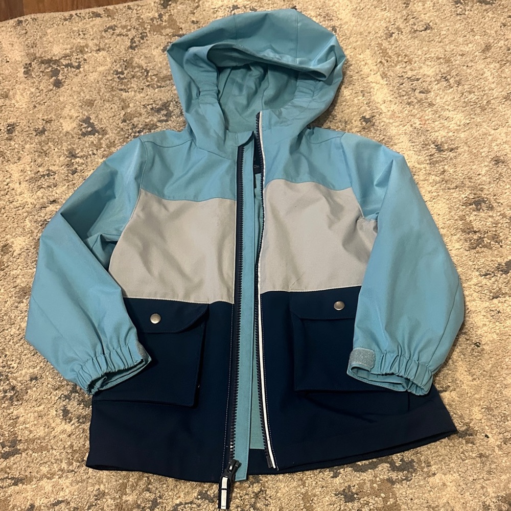 Swiss Tech Kids Aqua and Navy Raincoat